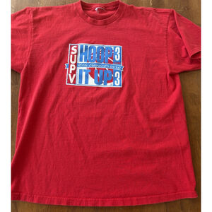 Nike Hoop It Up 3 On 3 T Shirt Mens Large Red Basketball Streetball Y2K 3v3 10th